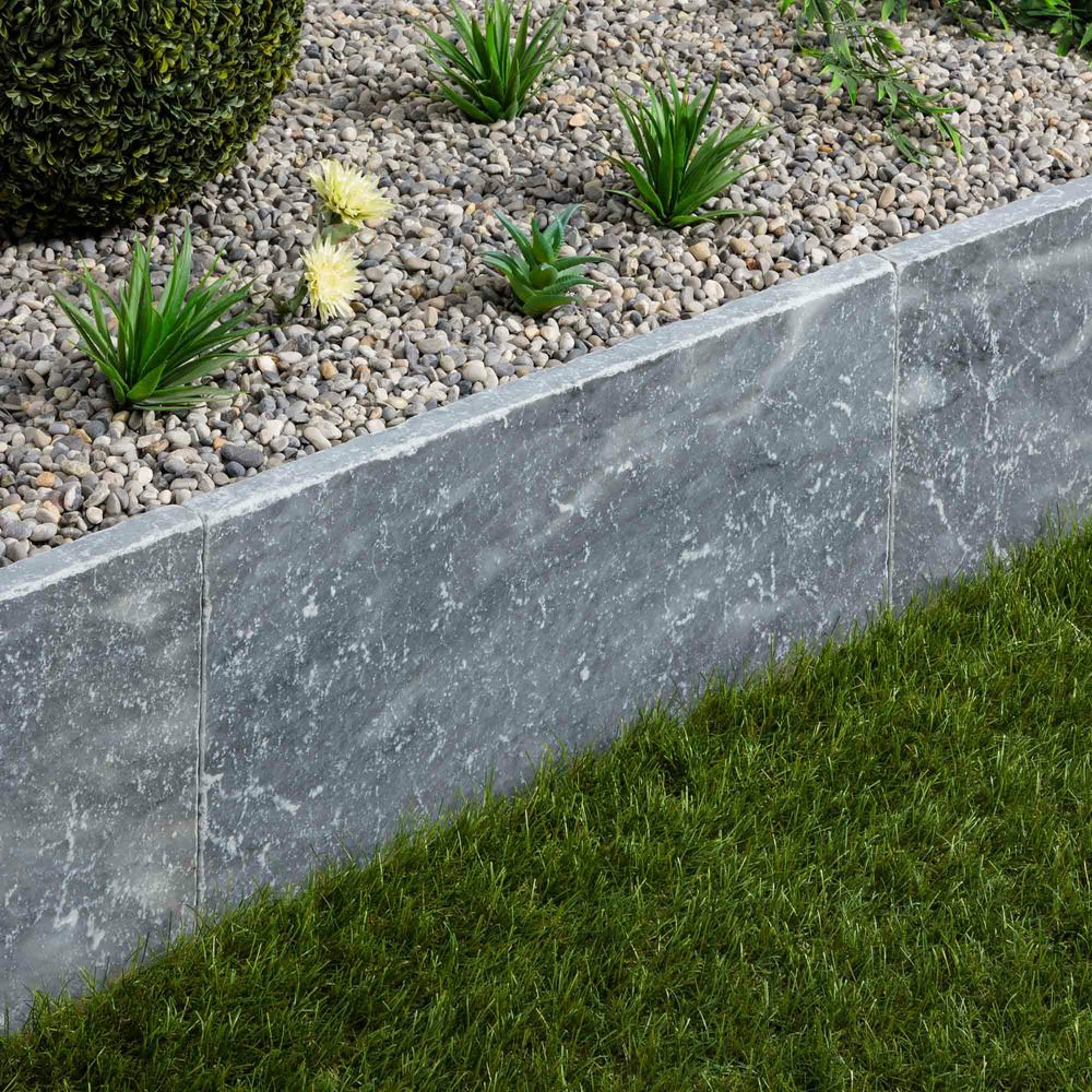 Bordure de jardin pierre d'adana gris / bleu 61x40,6x3 cm (à l'unité) - ro'ma nature