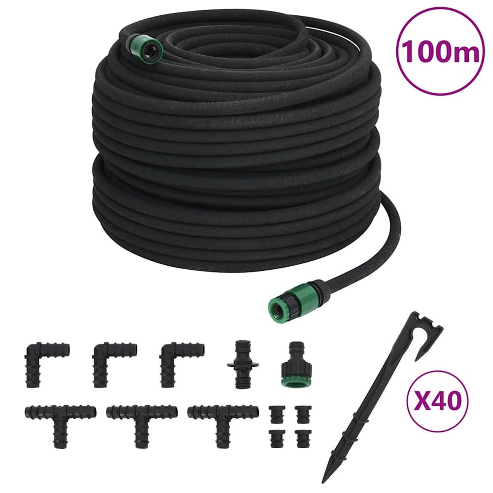 Tuyau d'arrosage de jardin noir 0,6