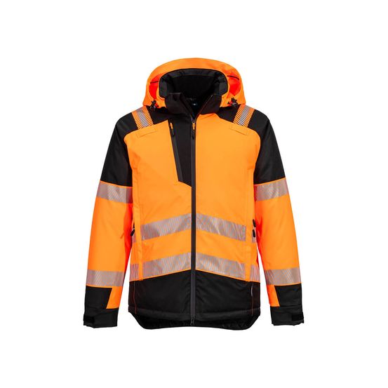 Parka d'hiver hv pw3 - taille m - orange/noir - portwest