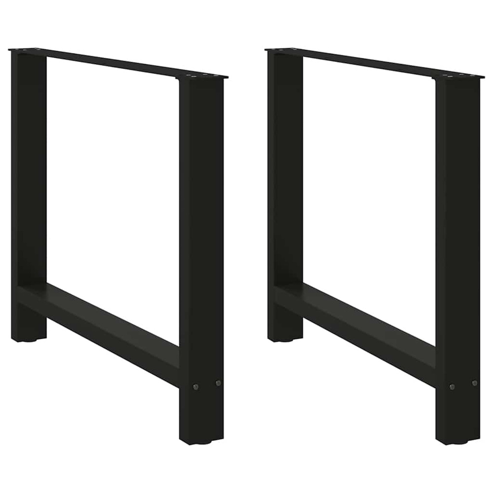 Pieds de table à manger noir 2 pièces 100x(72-73) cm acier