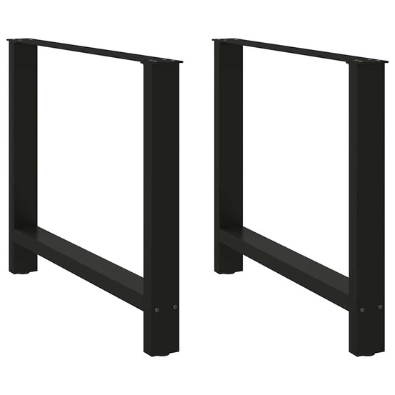 Pieds de table à manger noir 2 pièces 100x(72-73) cm acier