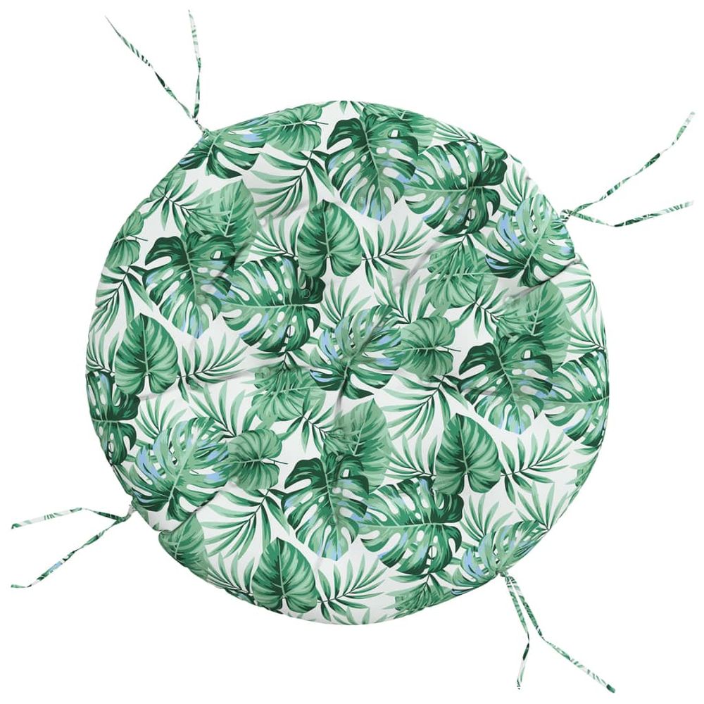 Coussin rond à motif de feuilles ø 100 x11 cm tissu oxford