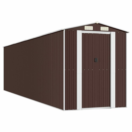 Abri de jardin marron foncé 192x772x223 cm acier galvanisé