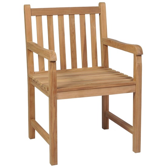 Chaises de jardin lot de 2 et coussins crème bois teck massif