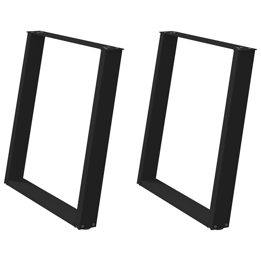 Pieds de table à manger en u 2 pièces noir 80 x (72-73) cm acier