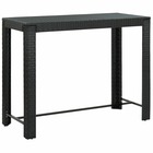 Table de bar de jardin noir 140,5x60,5x110,5 cm résine tressée