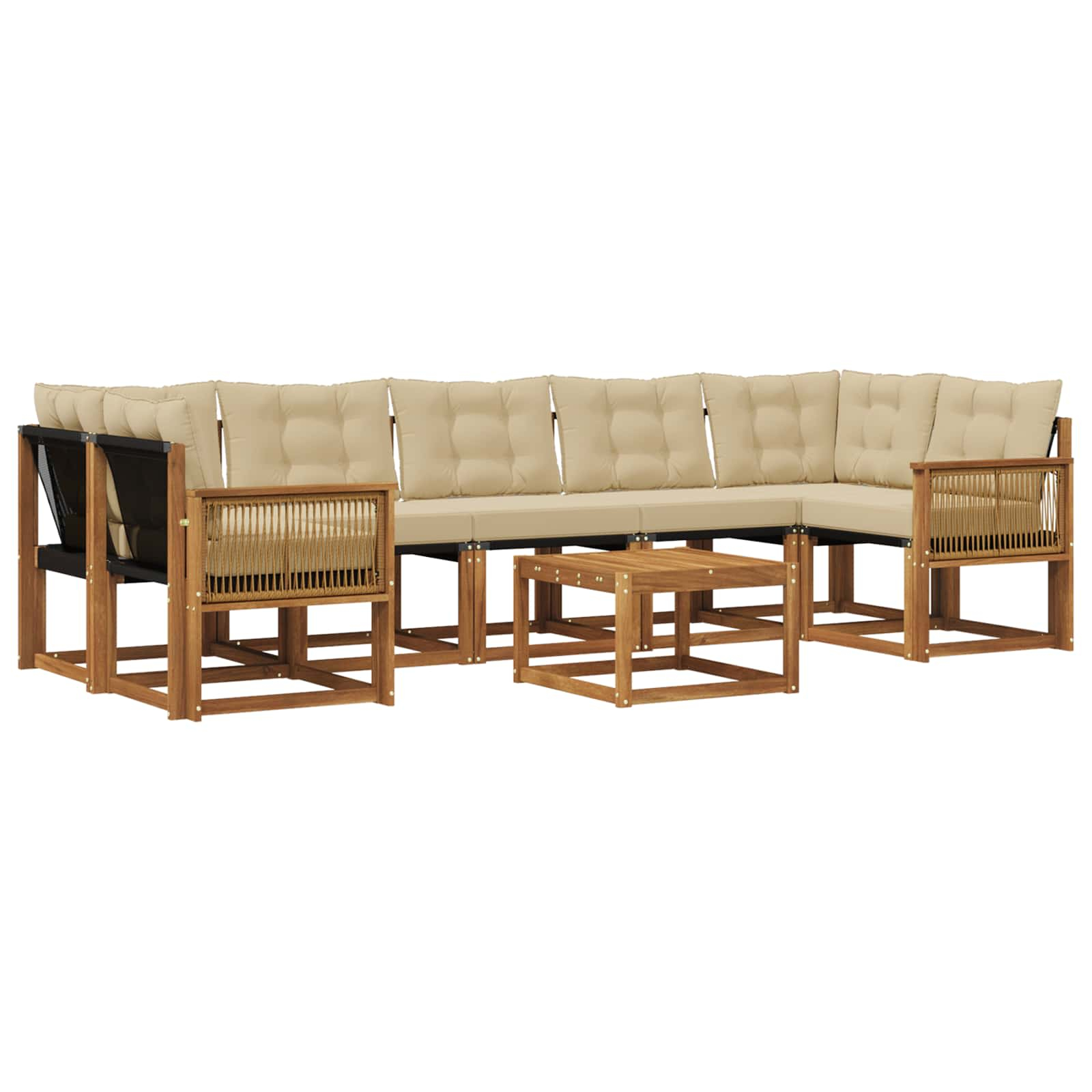 Ensemble de canapés d'extérieur 8 pcs naturel et beige