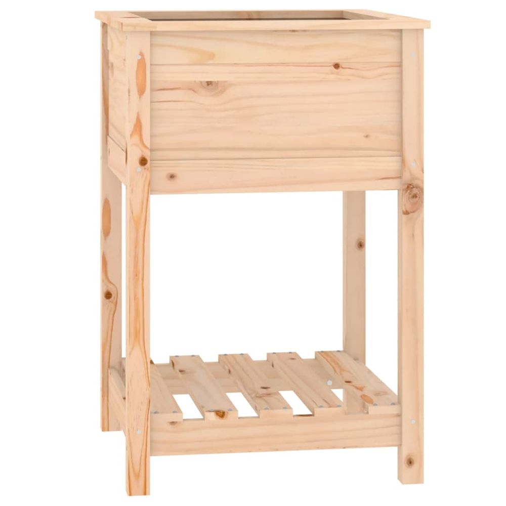 Jardinière d'extérieur avec étagère 54x54x81 cm bois massif de pin