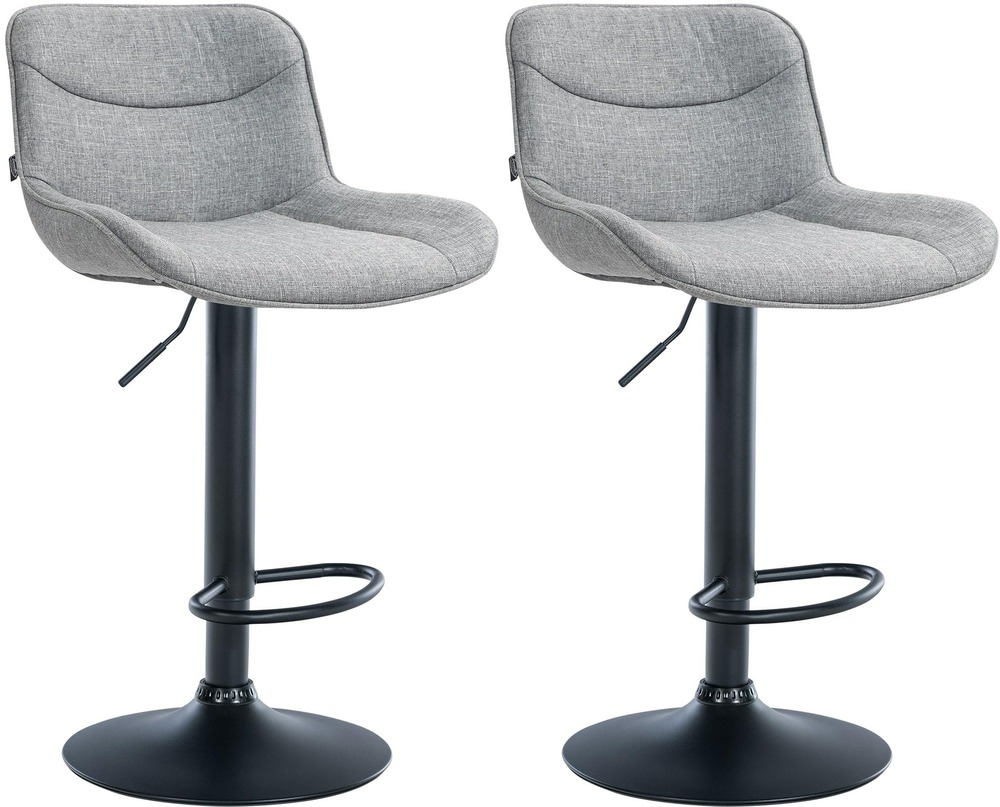 Lot de 2 tabourets de bar vonore tissu noir