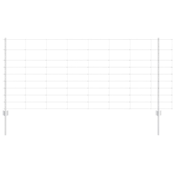 Clôture avec poteau argenté 1 x 25 m acier