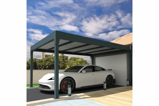 Carport isotoit® modern îlot gris anthracite 5,02x3,00m