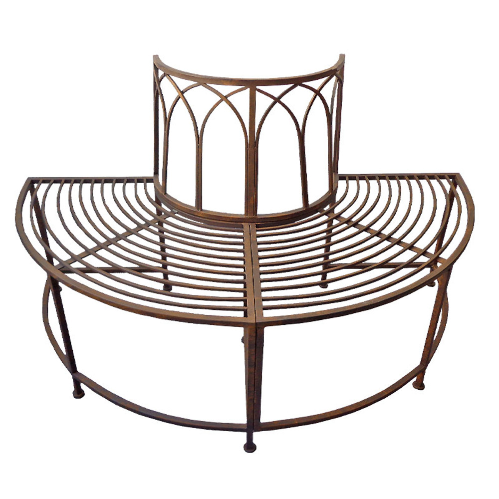 Banc de jardin demi cercle en fer 139x70x83cm