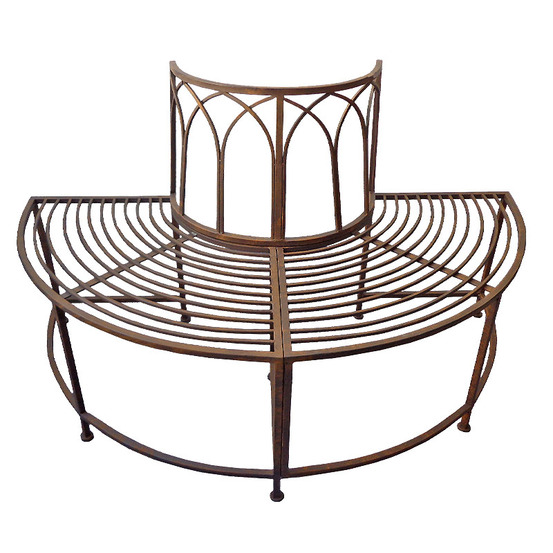 Banc de jardin demi cercle en fer 139x70x83cm