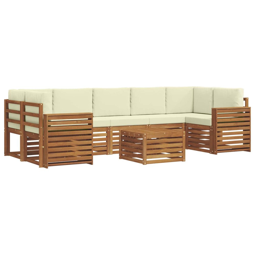 Ensemble de canapés d'extérieur 8 pc naturel et crème
