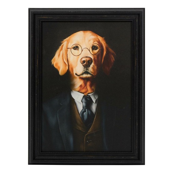 Toile imprimée richa 30x40cm noir