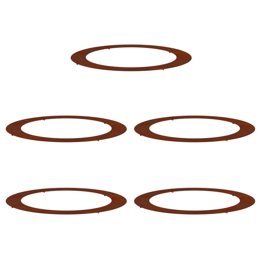 Adapté pour anneaux d'arbre plats 5 pc rouillé ø90/120 cm