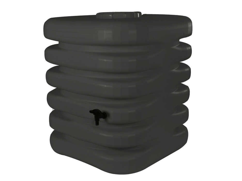 Récupérateur d'eau de pluie cubique 1000 l + kit raccord chéneau - anthracite