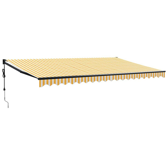 Auvent rétractable automatique jaune et blanc 5x3 m