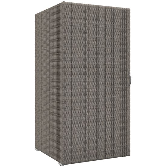 Armoire de rangement jardin 2 niveaux acier résine tressée 120cm gris - comfortxl outdoor living