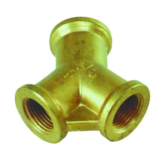 Raccord y en laiton 2 voies - diviseur de robinet arrosage 3/8'