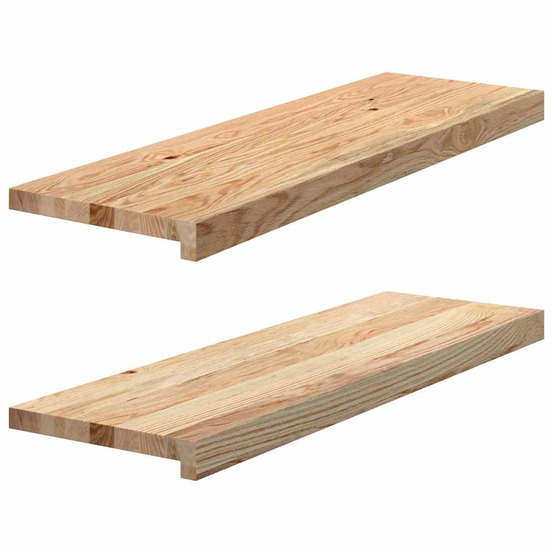 Marches d'escalier 2 pcs non traité 80x30x2cm bois chêne massif