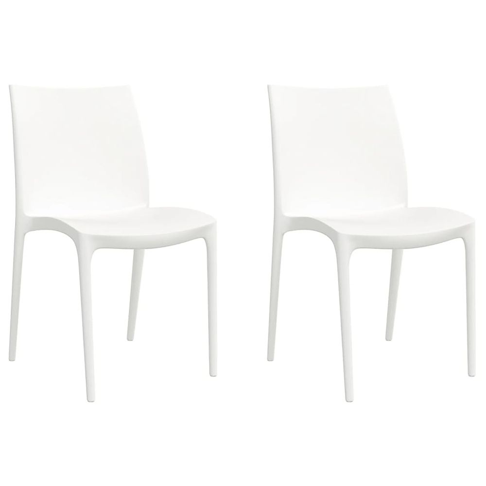 Chaises de jardin lot de 2 blanc 50x46x80 cm polypropylène
