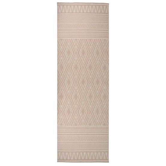 Tapis à tissage plat d'extérieur 80x250 cm rayures brunes