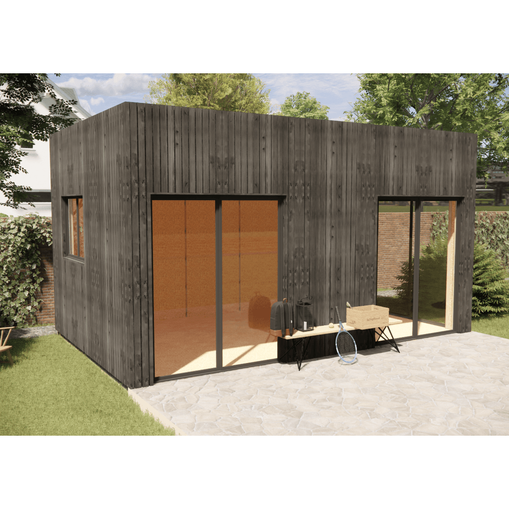 Bureau de jardin 4 saisons en bois 5,5 x 3,5 x 3,2 m / isolation re2020