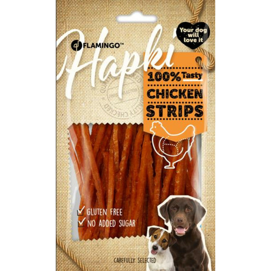 Friandise hapki lanières avec poulet 85 g pour chien