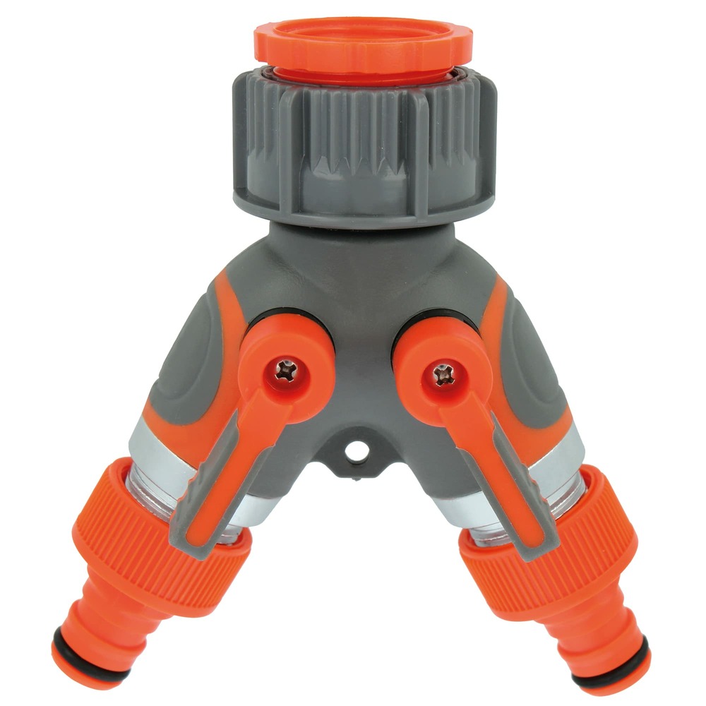 Amig - connecteur à deux voies r05 plus - 1'' - 3/4'' - abs + caoutchouc - orange-gris