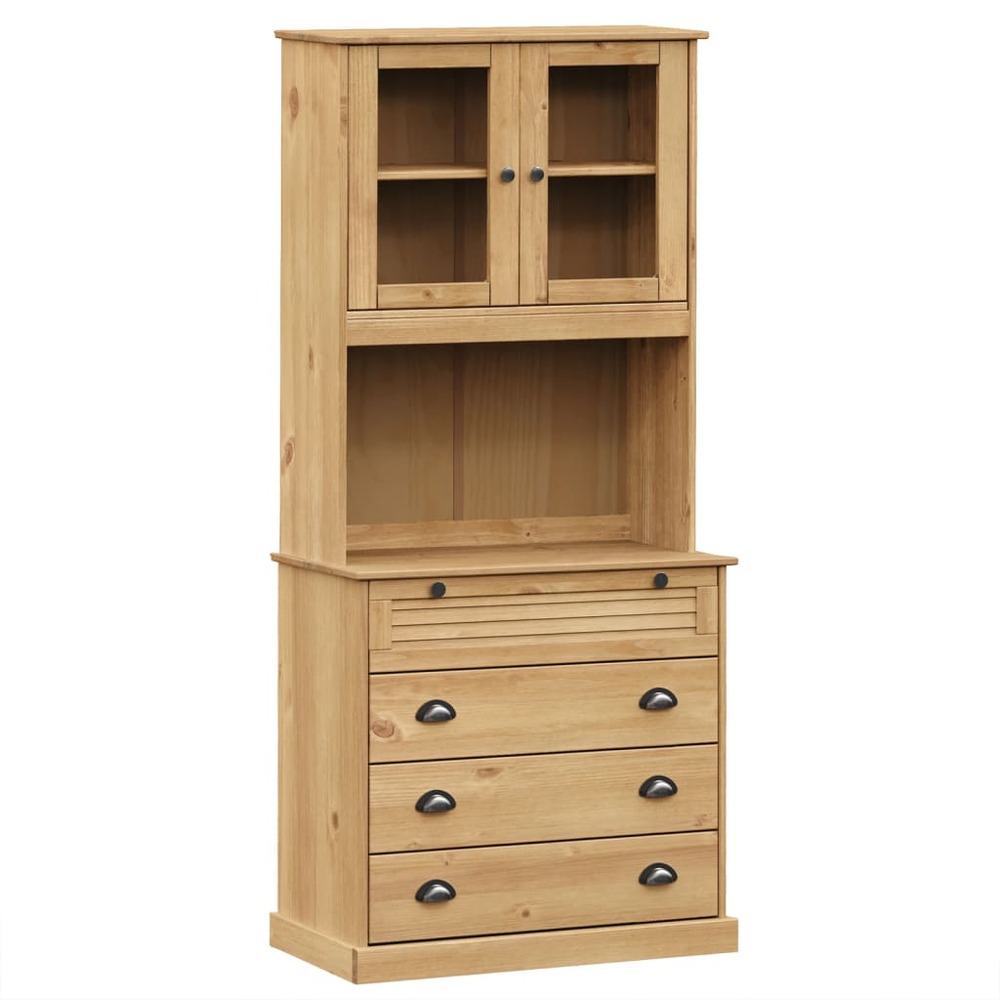 Buffet bahut commode armoire meuble de rangement organisateur cuisine salle de séjour salon haut 80 x 40 x 176 cm bois massif