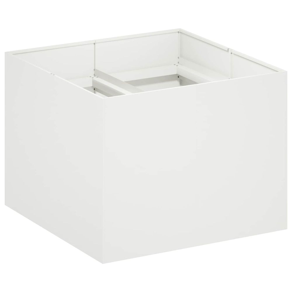 Cache-pot de jardin blanc 80 x 80 x 60 cm acier laminé à froid