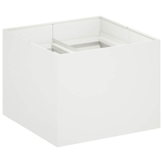 Cache-pot de jardin blanc 80 x 80 x 60 cm acier laminé à froid