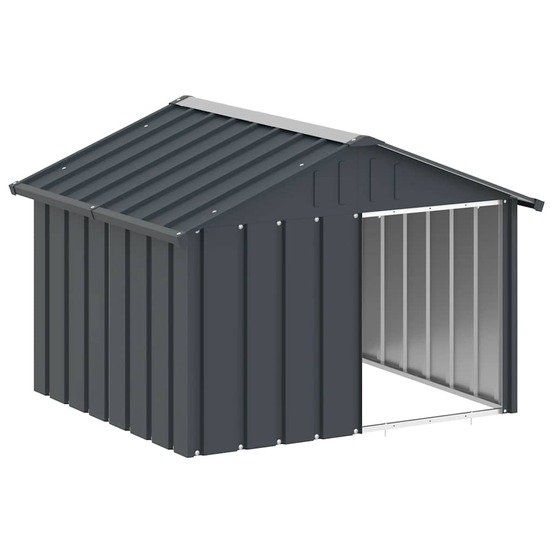 Niche pour chien anthracite 116,5x103x81,5 cm acier galvanisé