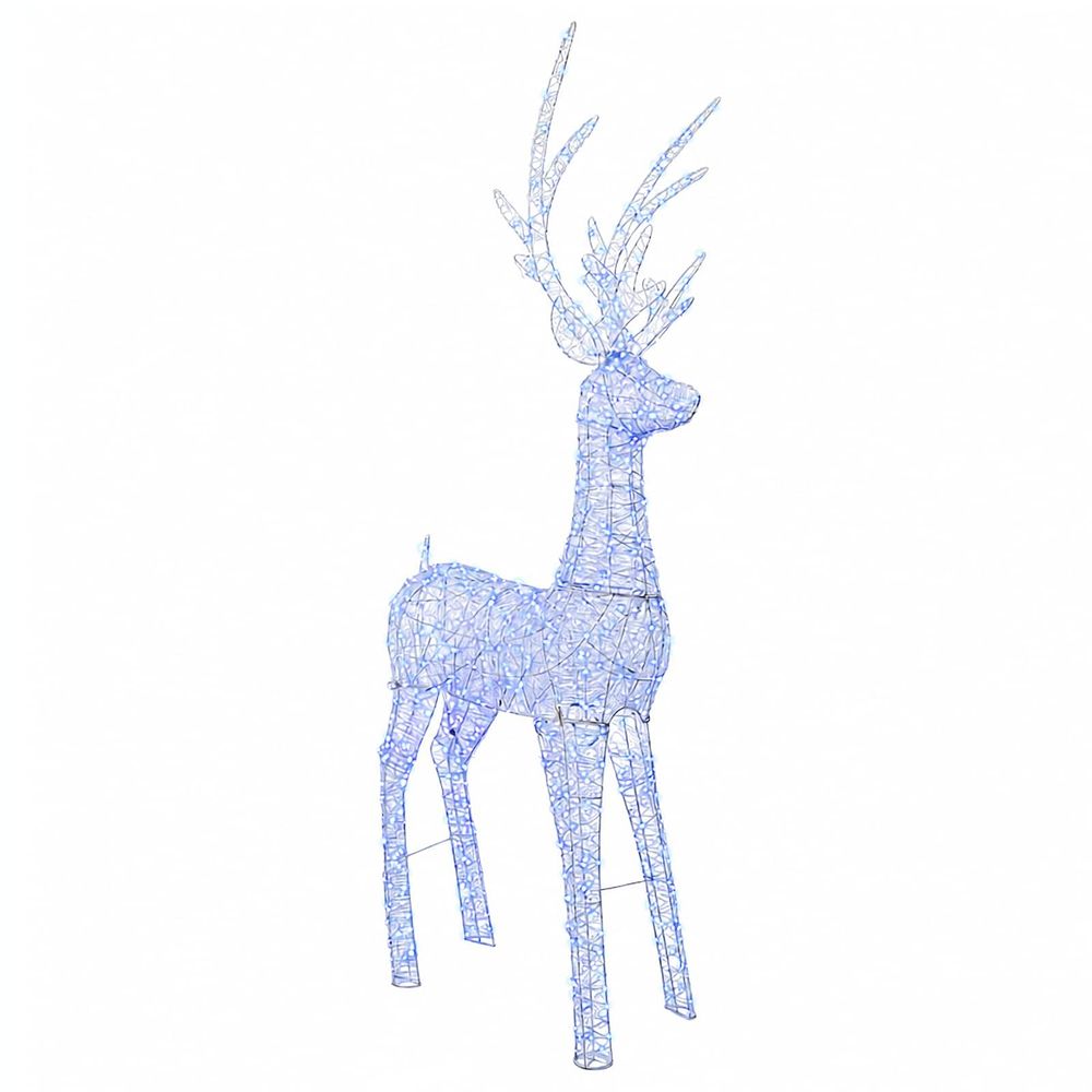 Renne de noël lumineux à led 1000 led bleu 122 x 56 x 270 cm