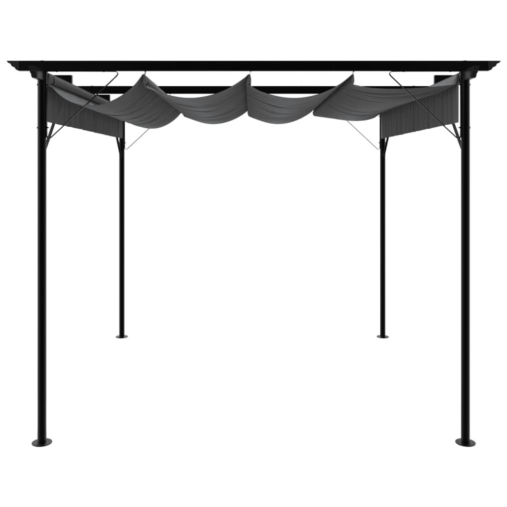 Pergola avec toit rétractable anthracite 3x3 m acier 180 g/m²