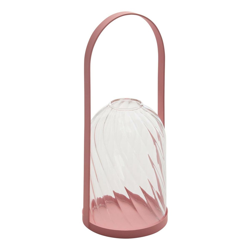 Lanterne fleur de rose h20cm