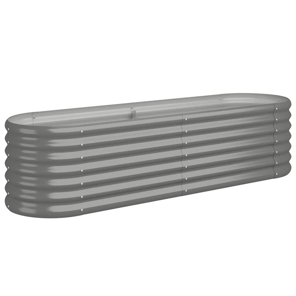 Lit surélevé de jardin acier galvanisé 152x40x36 cm gris