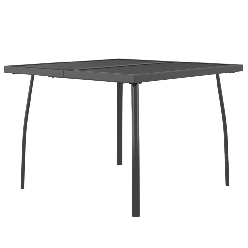 Table de jardin anthracite 100x100x72 cm treillis d'acier