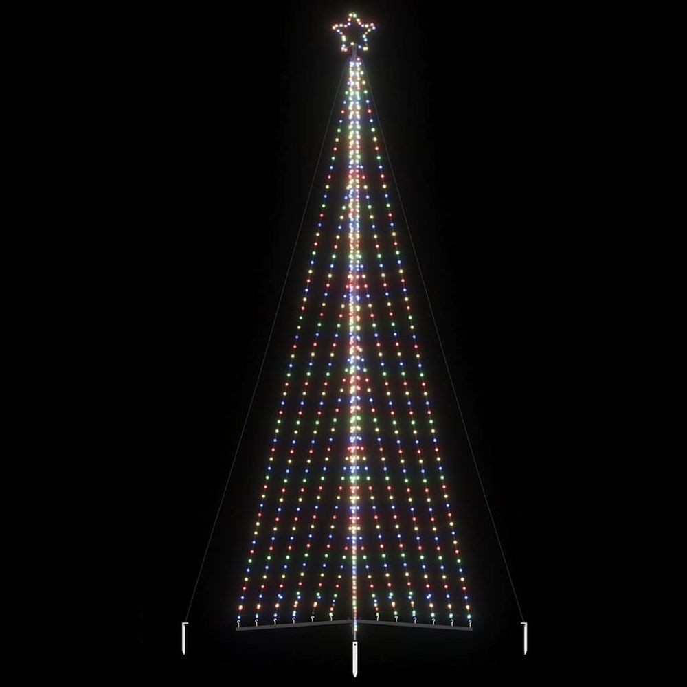Sapin de noël géant lumineux led jardin 8 modes d'éclairage multicolore 4.8 m