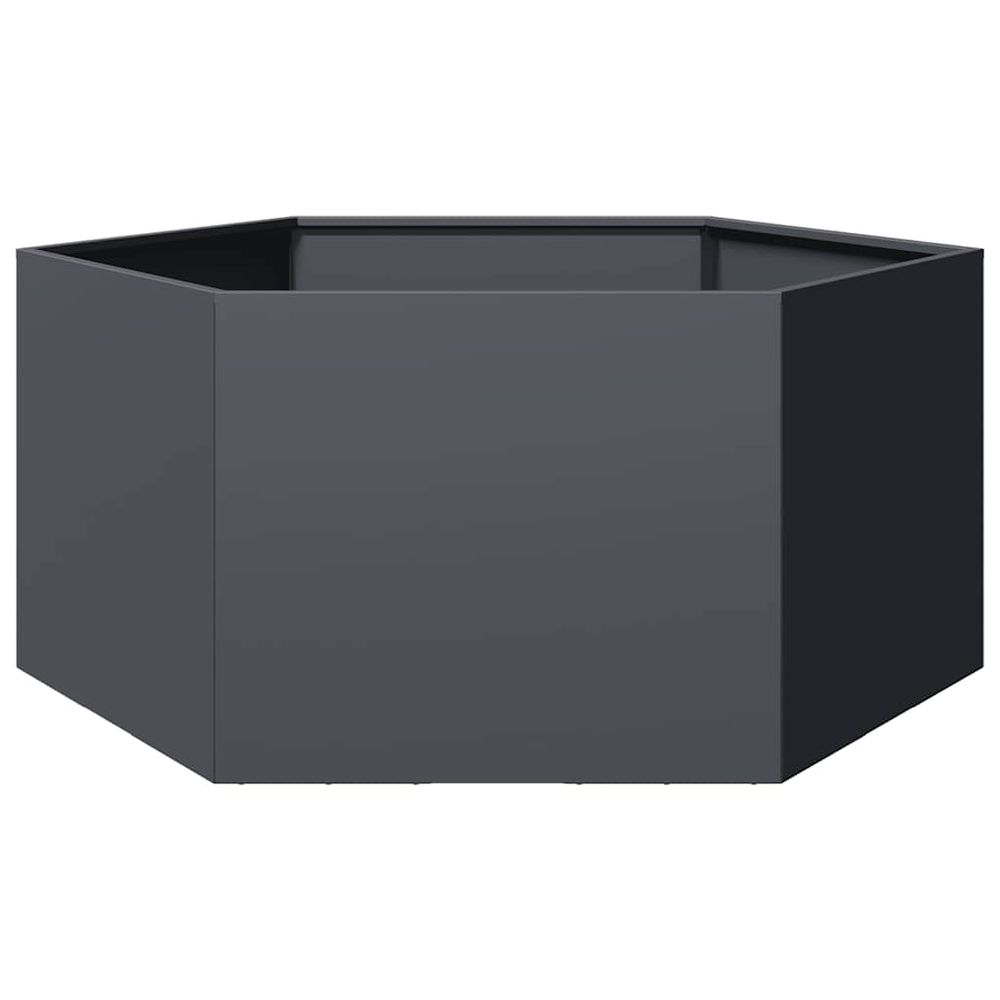 Jardinière hexagonale acier pour jardin potager modulable anthracite 104x90 cm
