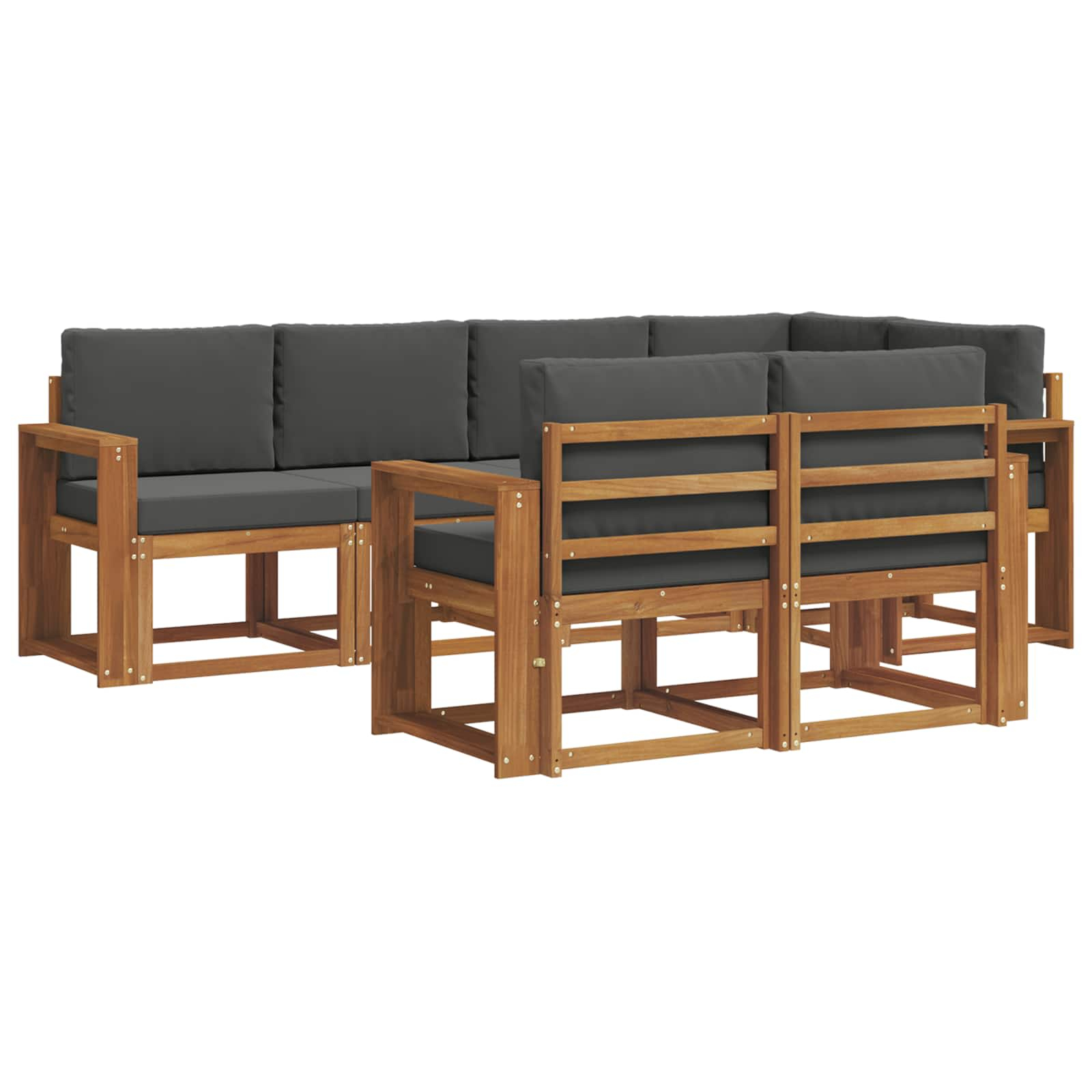 Ensemble de canapés d'extérieur 7 pcs naturel et anthracite