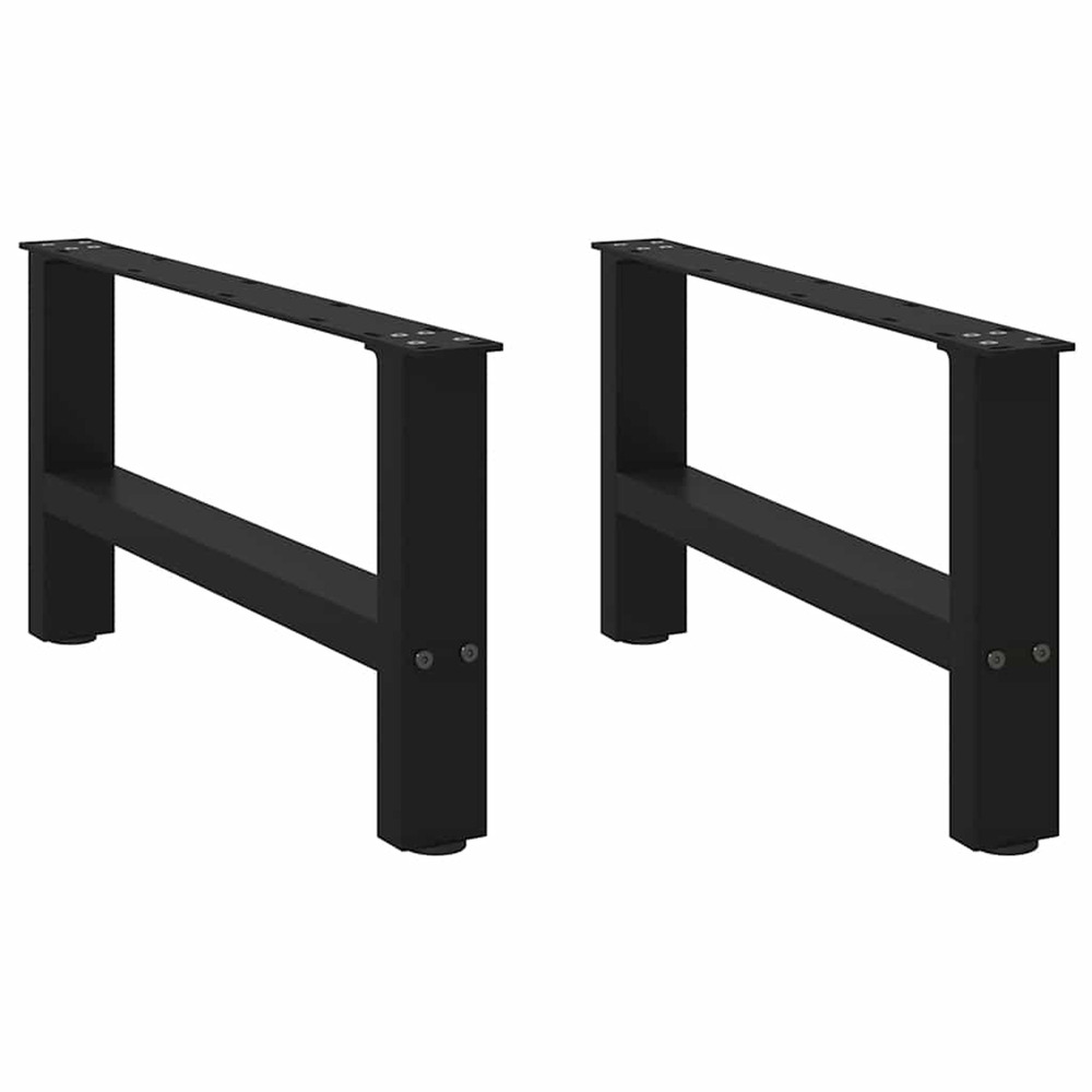 Pieds de table basse noir 2 pièces 70 x (30-31) cm acier