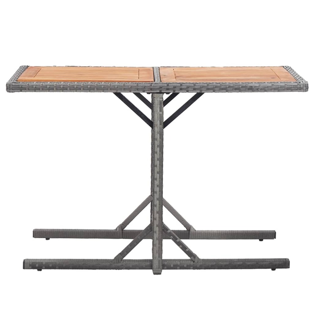 Table de jardin anthracite résine tressée et bois d'acacia