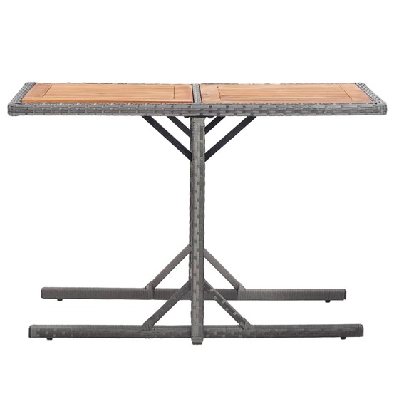 Table de jardin anthracite résine tressée et bois d'acacia