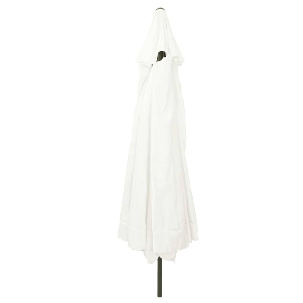 Parasol de jardin 394 x 394 x 248 cm polyester et acier sable
