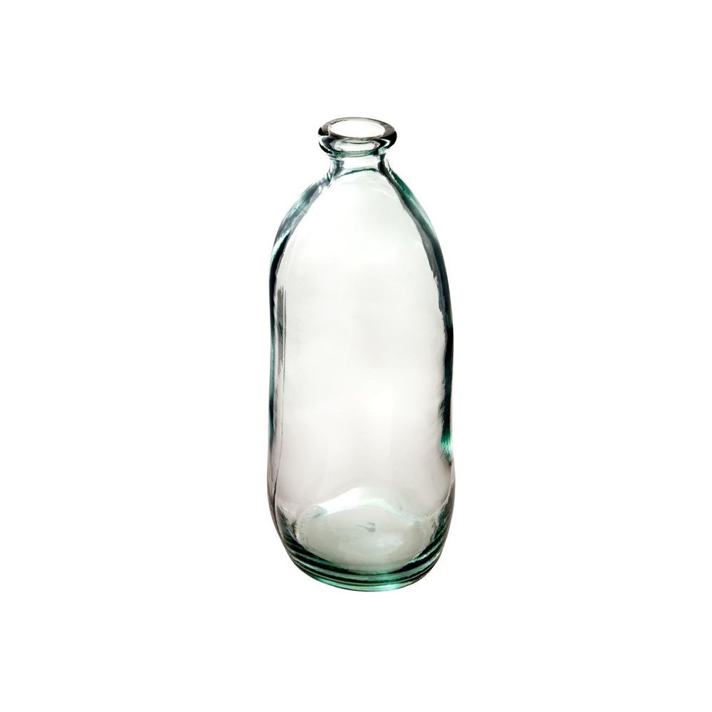 Vase bouteille en verre recyclé transparent h 51 cm