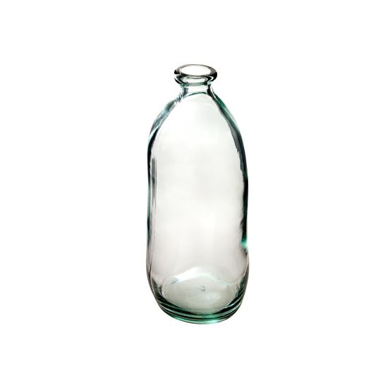 Vase bouteille en verre recyclé transparent h 51 cm