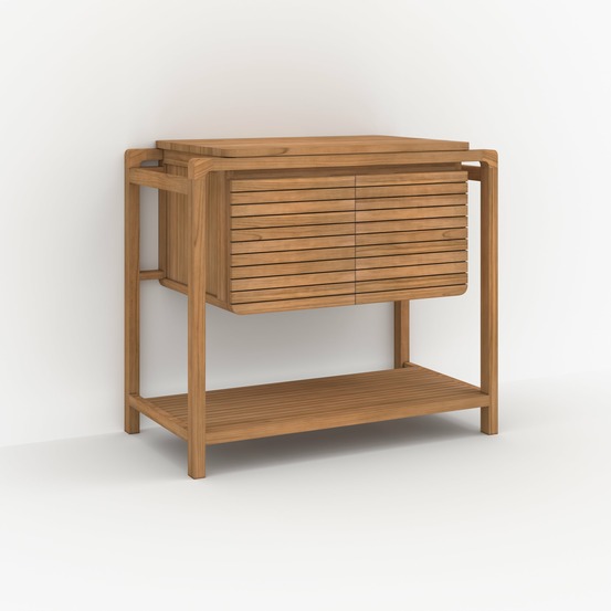 Lucette-meuble de salle de bain en bois de teck 90 cm