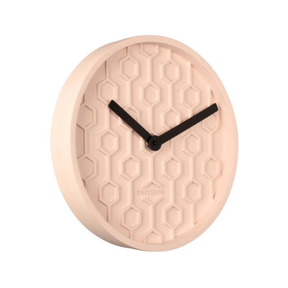 Horloge ronde en béton honey 31 cm rose